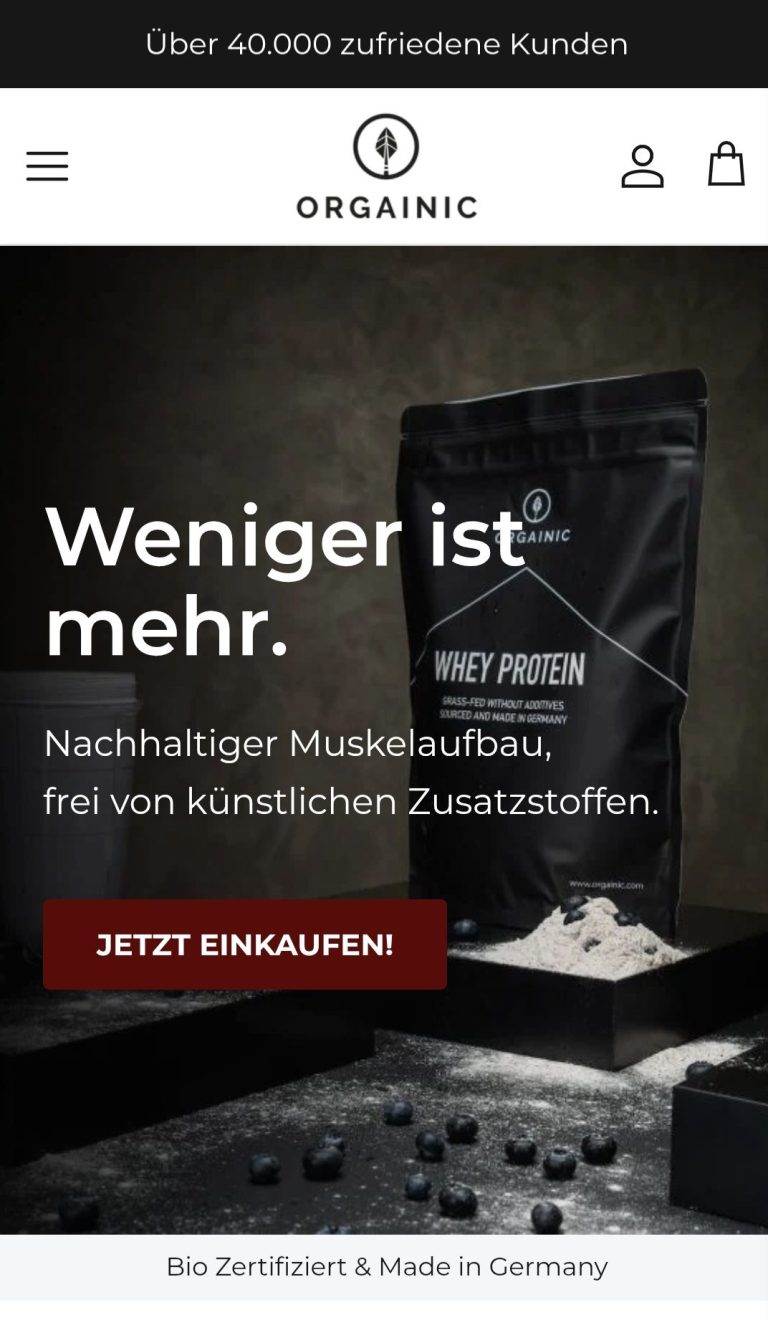Proteinpulver und Sporternährung ohne Süß-/Zusatzstoffe aber mit essentiellen Nährstoffen für max. Performance!